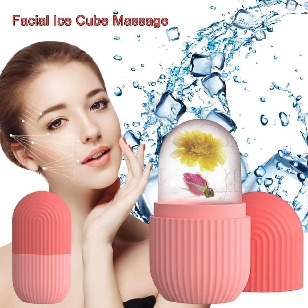 Facial ice cube massage.