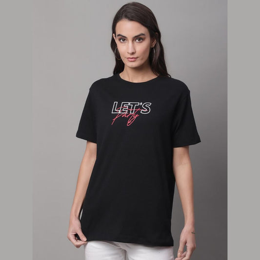 black party printed t-shirt for women