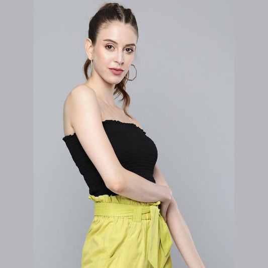 yellow black top for women